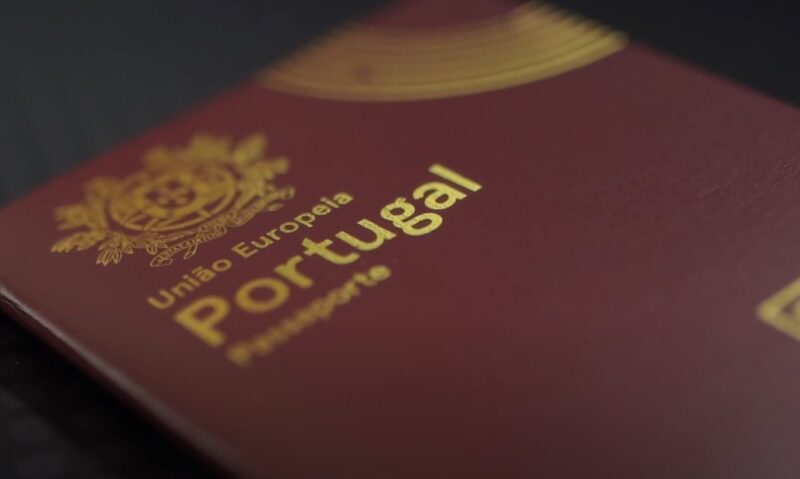 Close up photo of Portuguese passport